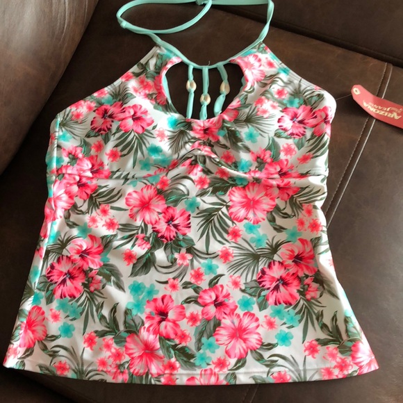 Arizona Floral Tankini Swimsuit Top-Juniors - Picture 2 of 6